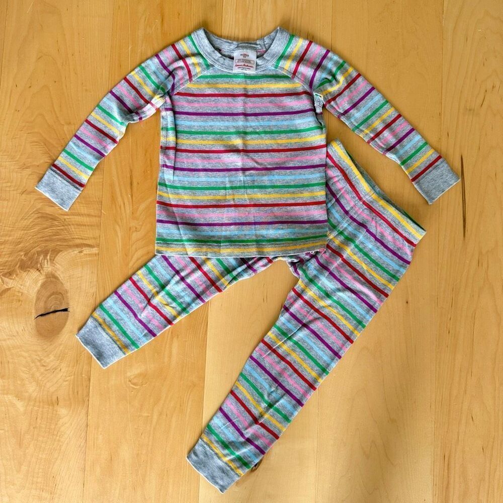 Hanna Andersson Rainbow Striped Pajamas Set 4 4T 100cm XS